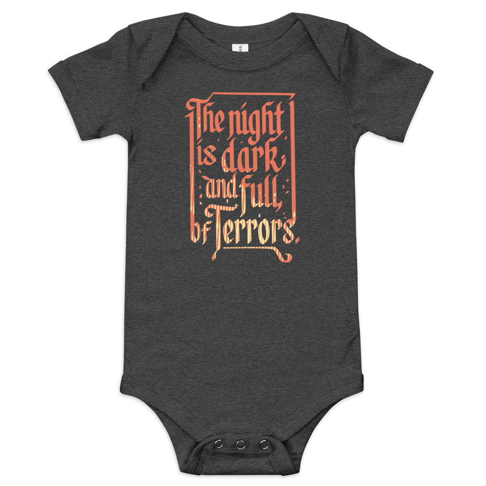 The Night Is Dark And Full Of Terrors Kid's Onesie