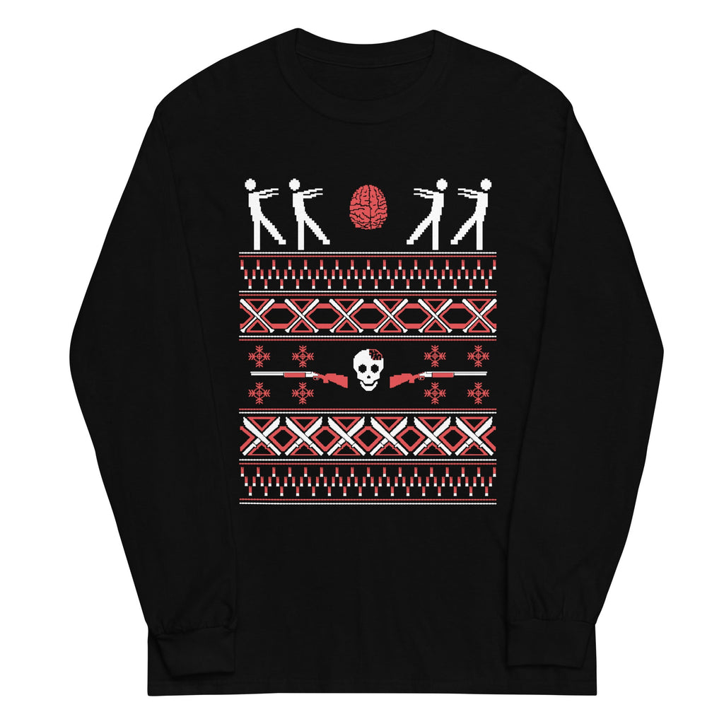 Zombie Christmas Sweater Unisex Long Sleeve Tee product image 2