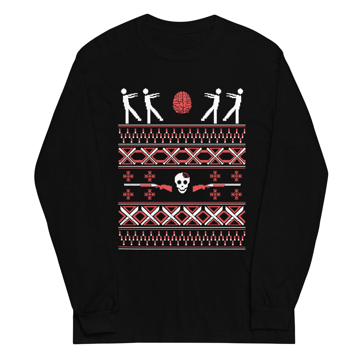 Zombie Christmas Sweater Unisex Long Sleeve Tee product image 2