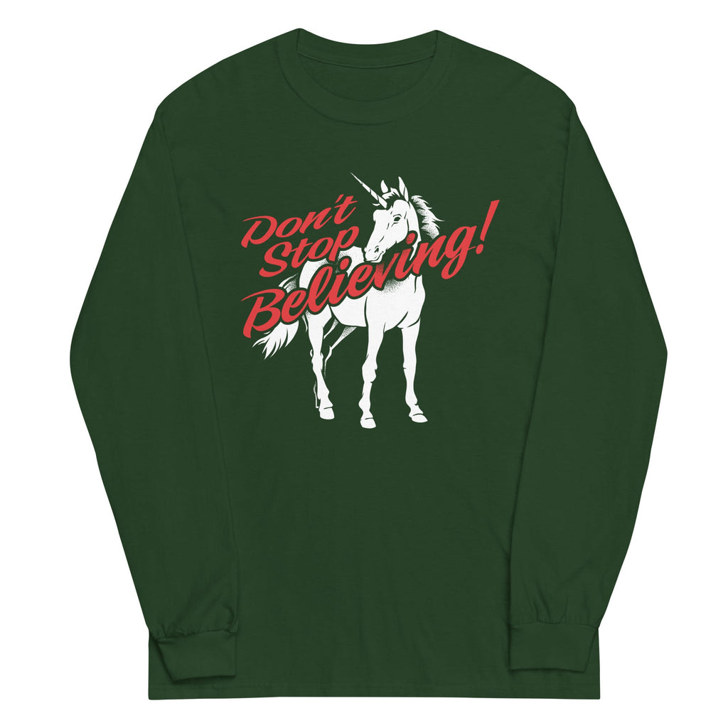 Don't Stop Believing Unicorn Unisex Long Sleeve Tee product image 3