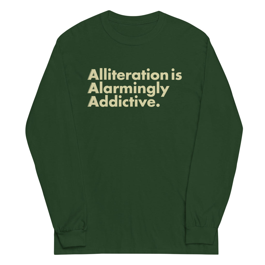Alliteration Is Alarmingly Addictive Unisex Long Sleeve Tee product image 5