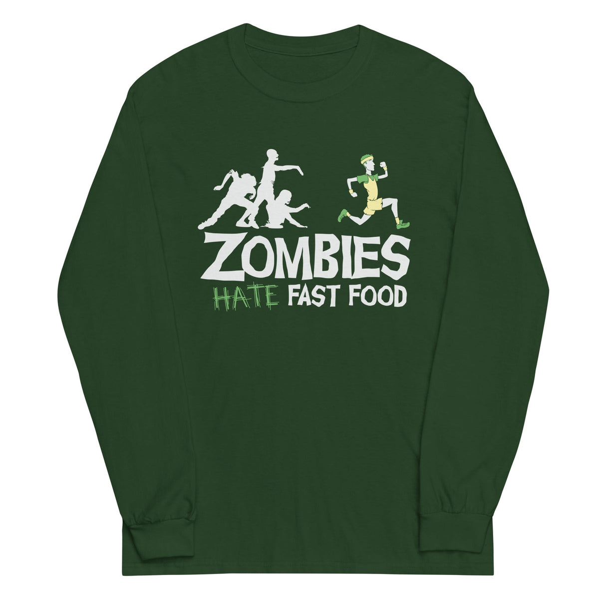 Zombies Hate Fast Food Unisex Long Sleeve Tee product image 4