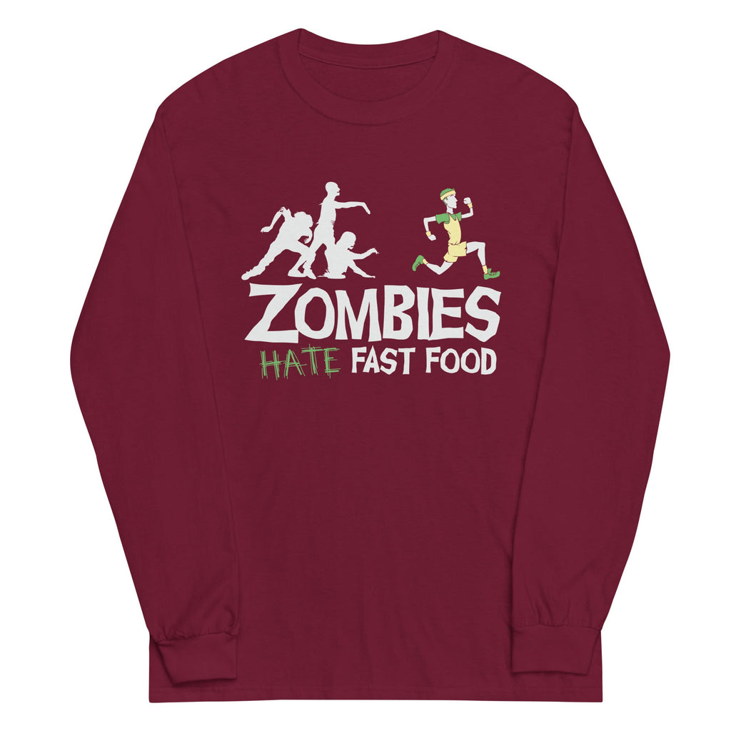 Zombies Hate Fast Food Unisex Long Sleeve Tee product image 3