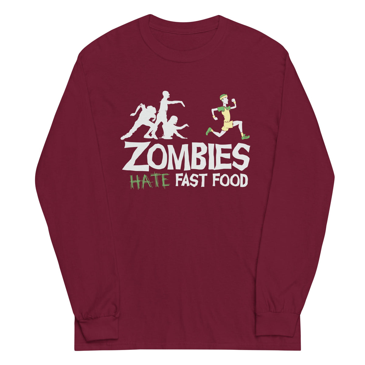 Zombies Hate Fast Food Unisex Long Sleeve Tee product image 3