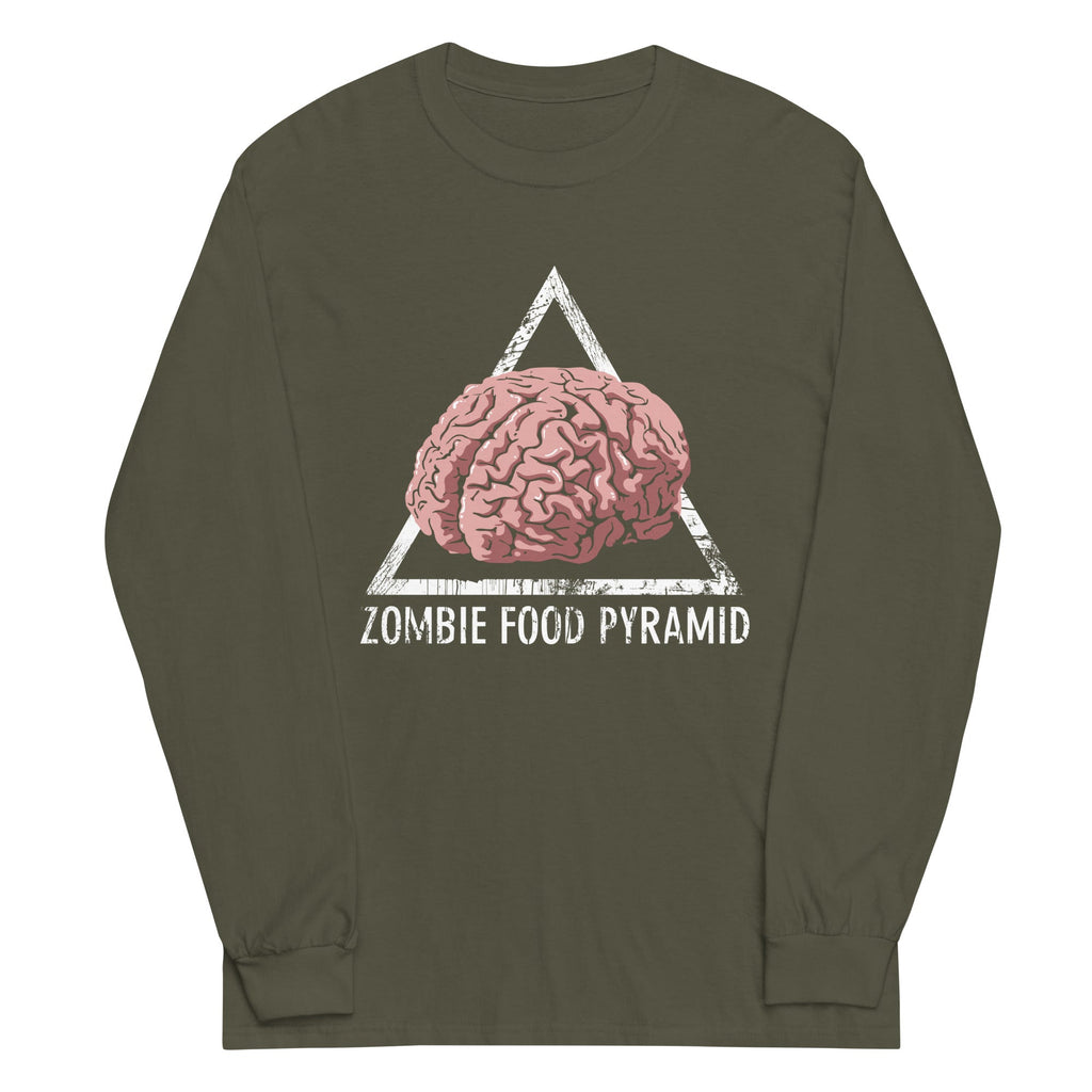 Zombie Food Pyramid Unisex Long Sleeve Tee product image 5
