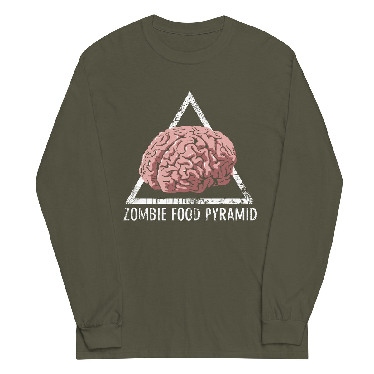 Zombie Food Pyramid Unisex Long Sleeve Tee product image 5