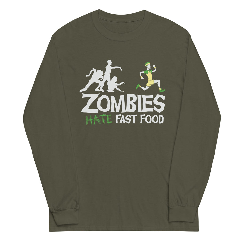 Zombies Hate Fast Food Unisex Long Sleeve Tee product image 5