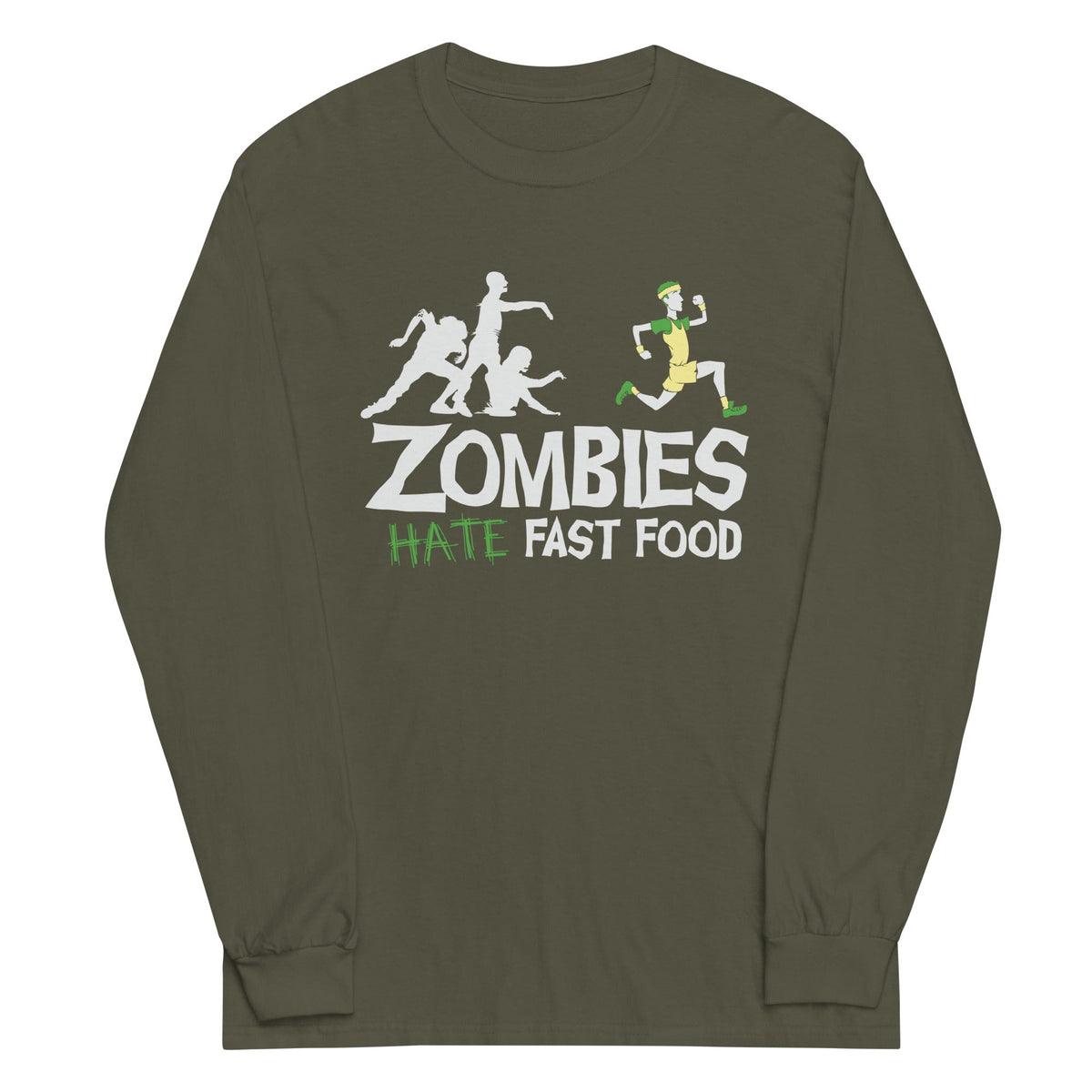Zombies Hate Fast Food Unisex Long Sleeve Tee product image 5