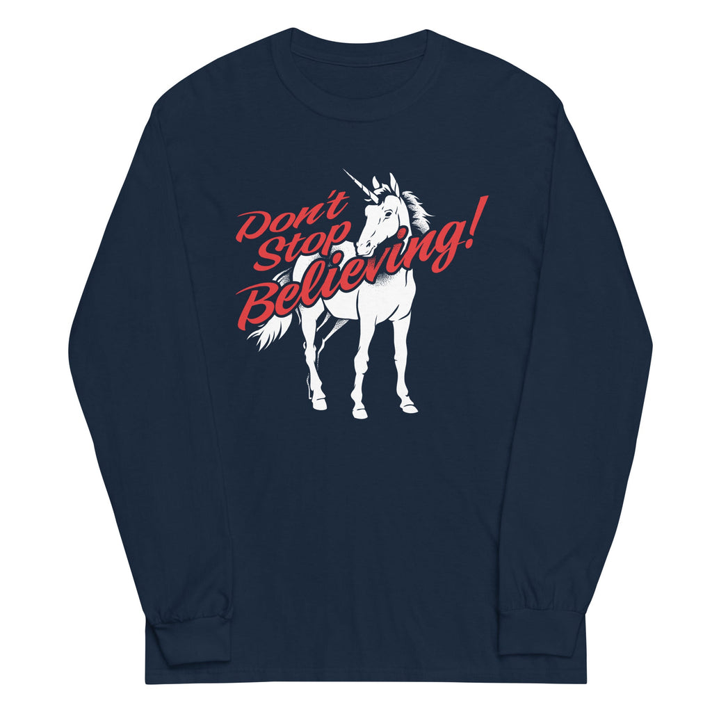 Don't Stop Believing Unicorn Unisex Long Sleeve Tee product image 1