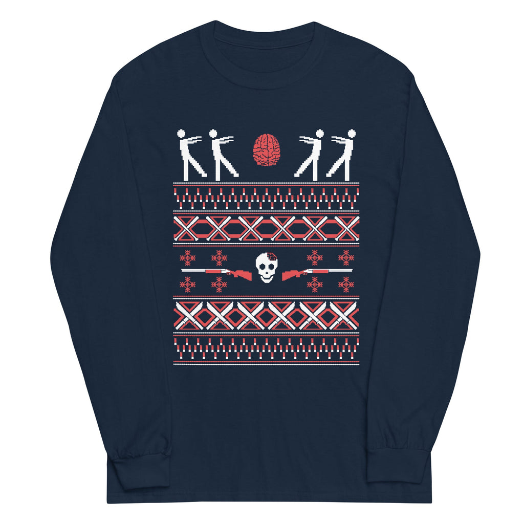 Zombie Christmas Sweater Unisex Long Sleeve Tee product image 1