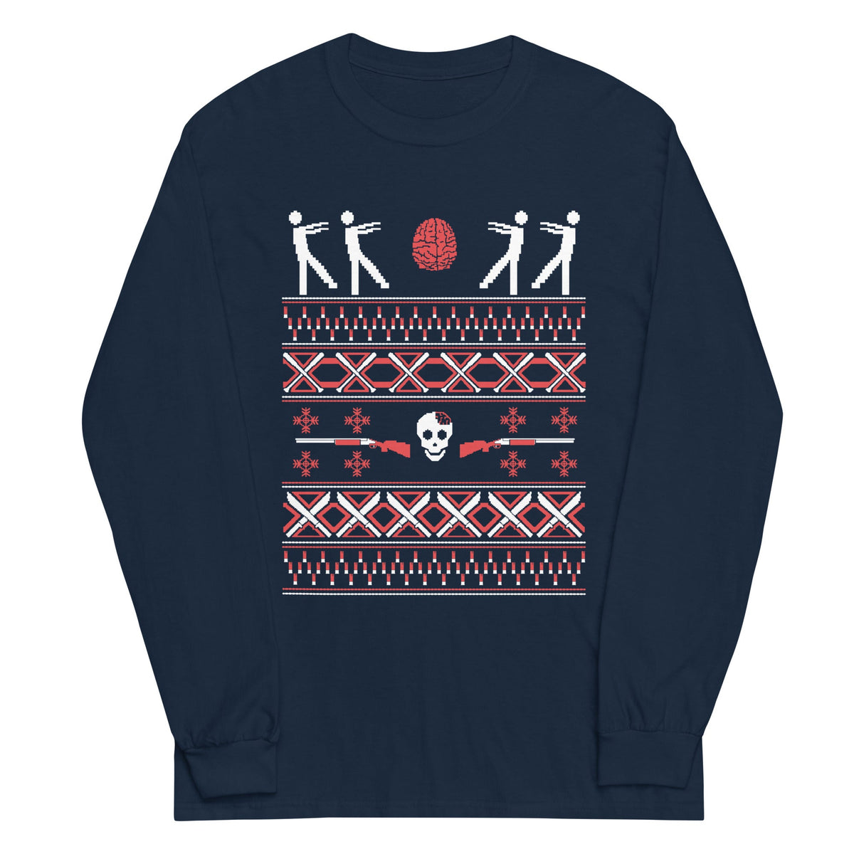 Zombie Christmas Sweater Unisex Long Sleeve Tee product image 1