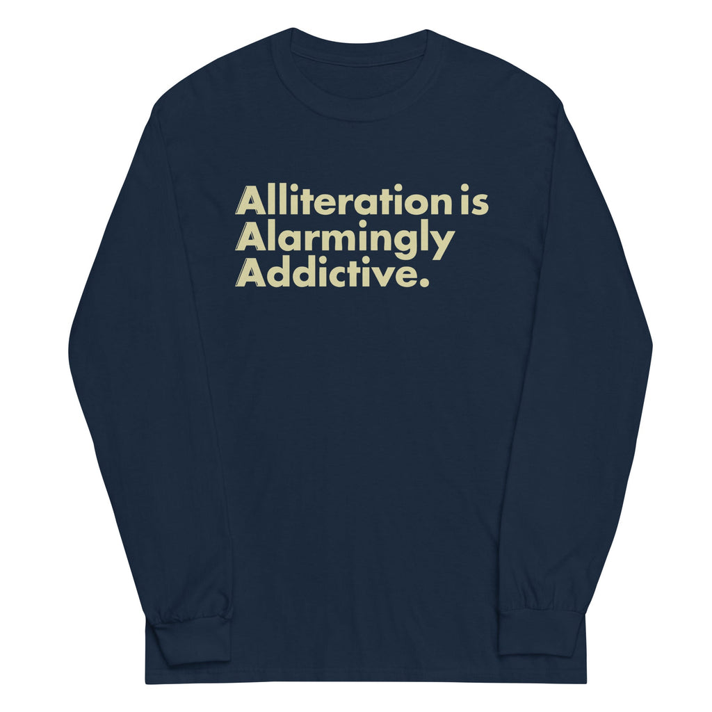 Alliteration Is Alarmingly Addictive Unisex Long Sleeve Tee product image 3