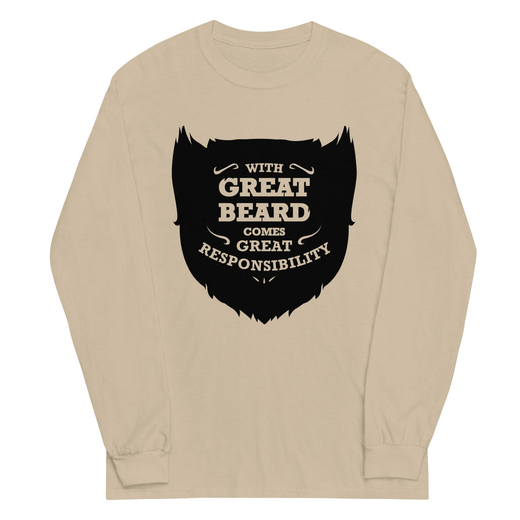 With Great Beard Comes Responsibility Unisex Long Sleeve Tee product image 3