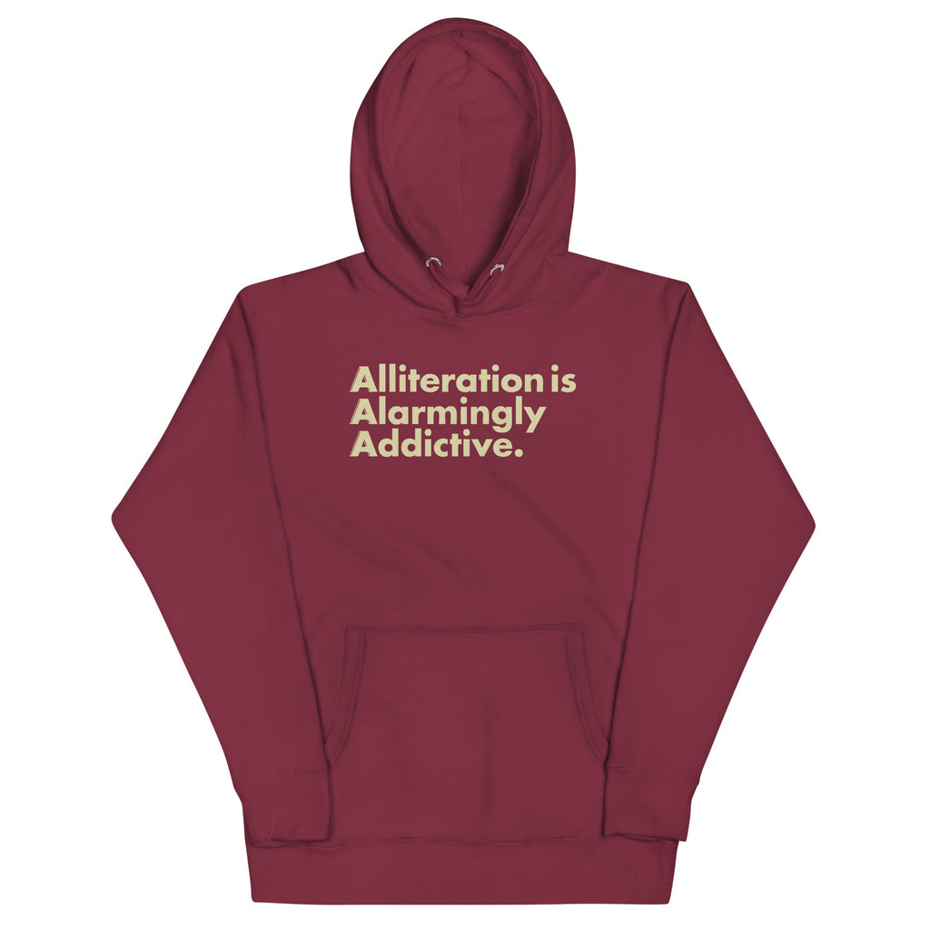 Alliteration Is Alarmingly Addictive Unisex Hoodie product image 4