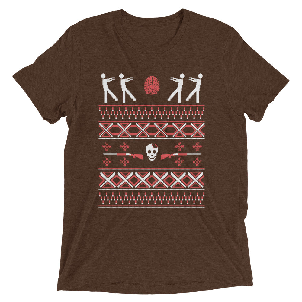 Zombie Christmas Sweater Men's Tri-Blend Tee product image 4