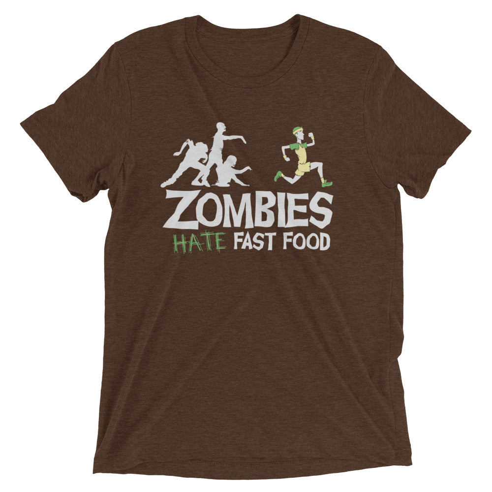 Zombies Hate Fast Food Men's Tri-Blend Tee product image 4