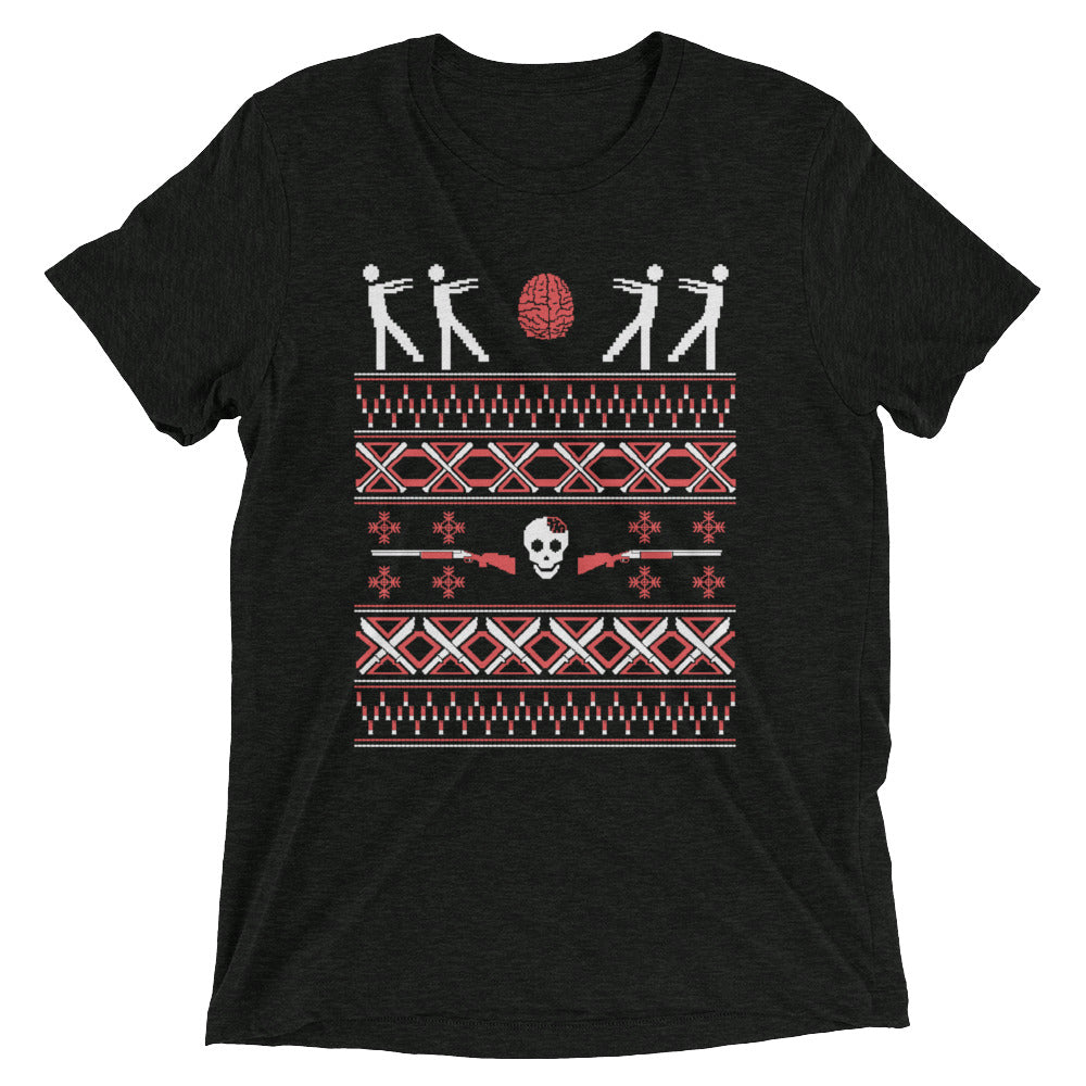 Zombie Christmas Sweater Men's Tri-Blend Tee product image 2