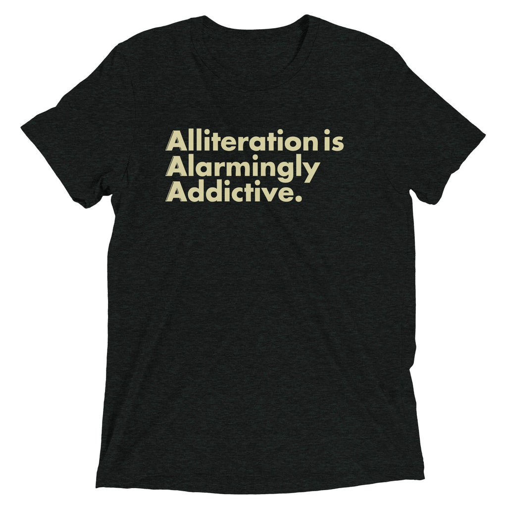 Alliteration Is Alarmingly Addictive Men's Tri-Blend Tee product image 1
