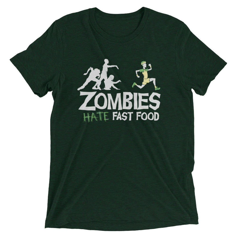 Zombies Hate Fast Food Men's Tri-Blend Tee product image 3