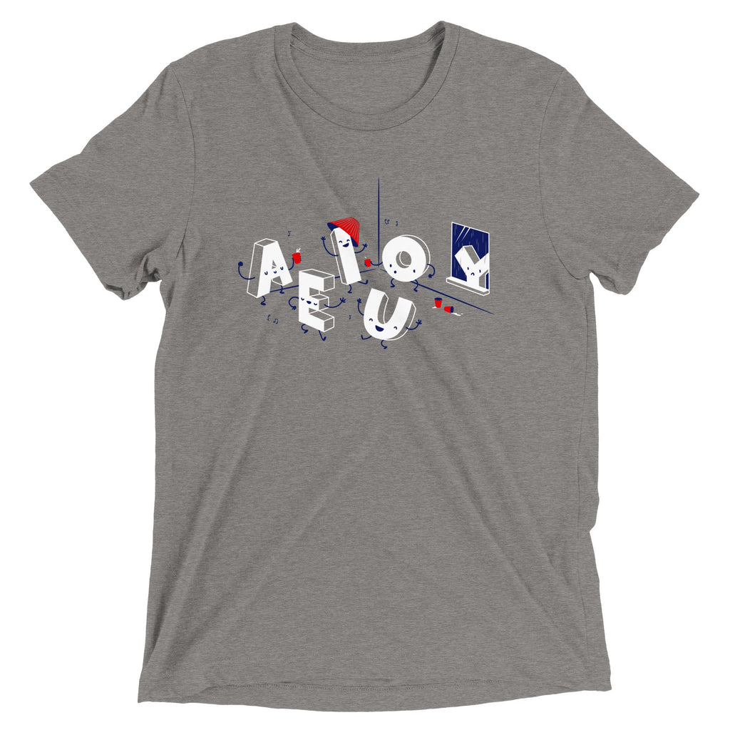 Vowel Party Time Men's Tri-Blend Tee product image 3