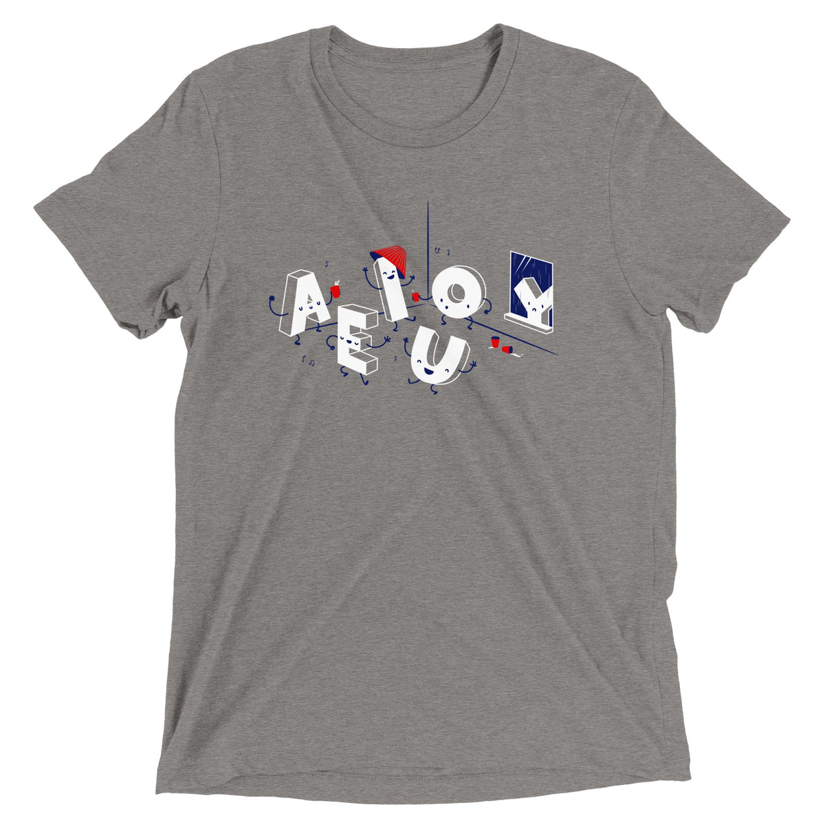 Vowel Party Time Men's Tri-Blend Tee product image 3