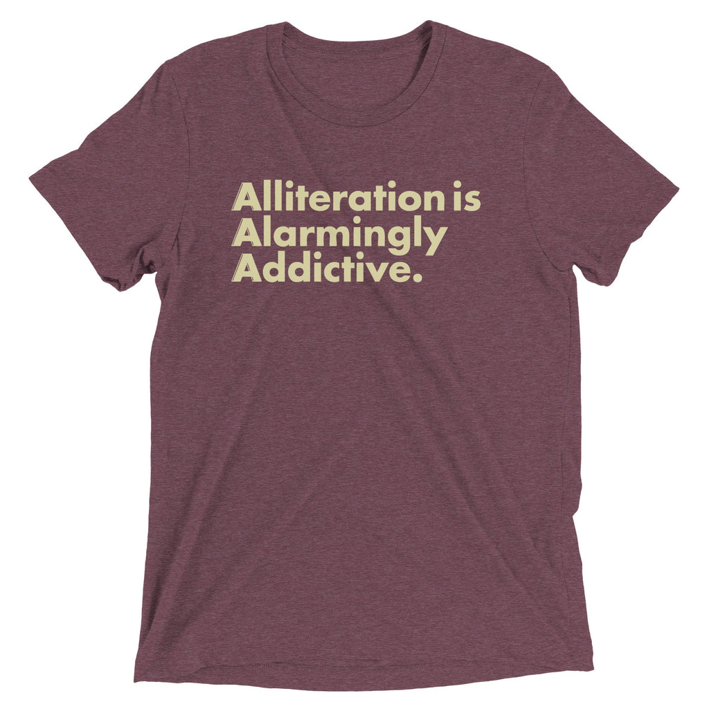 Alliteration Is Alarmingly Addictive Men's Tri-Blend Tee product image 2