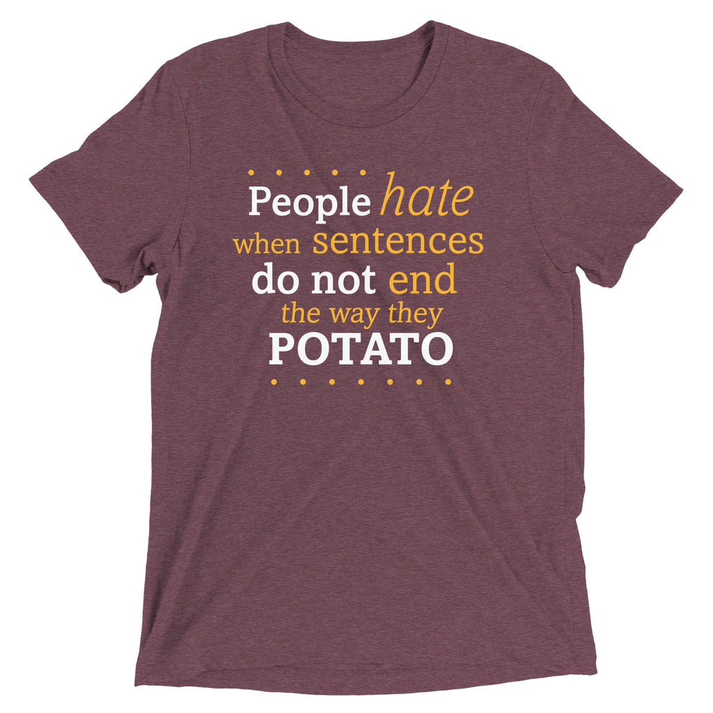 Sentences That End In Potato Men's Tri-Blend Tee product image 5