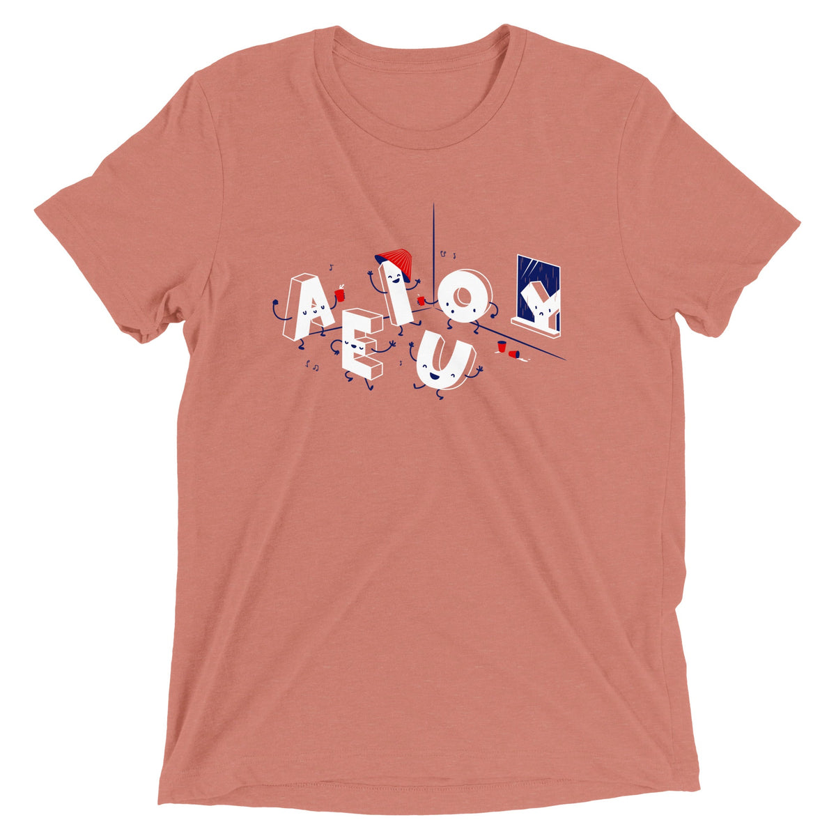 Vowel Party Time Men's Tri-Blend Tee product image 5