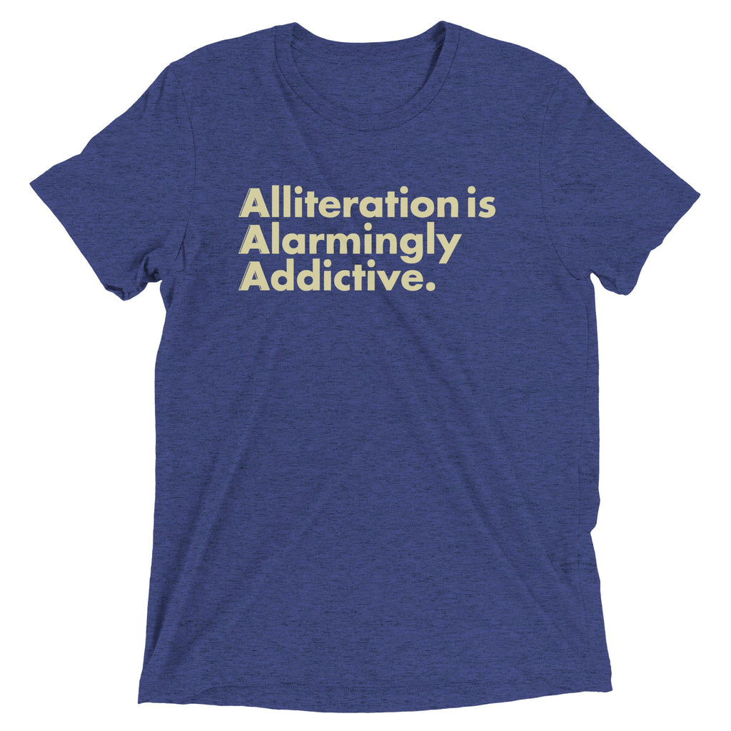 Alliteration Is Alarmingly Addictive Men's Tri-Blend Tee product image 3