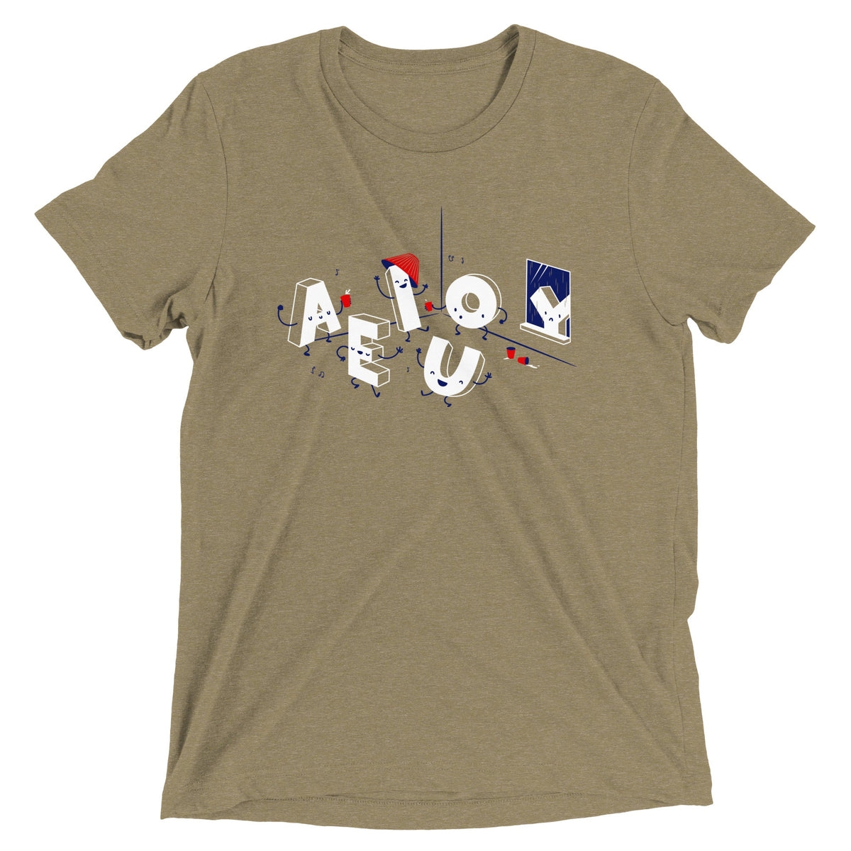 Vowel Party Time Men's Tri-Blend Tee product image 4