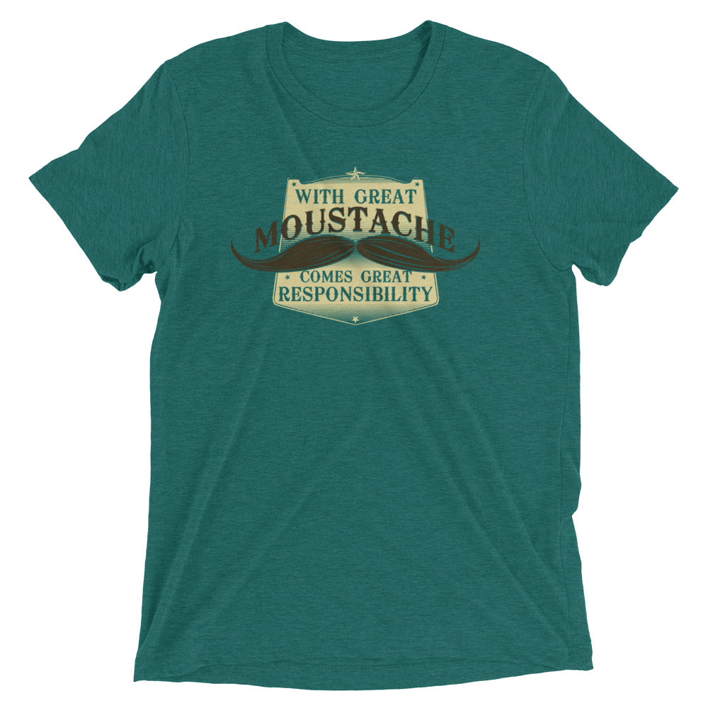 With Great Moustache Men's Tri-Blend Tee product image 1