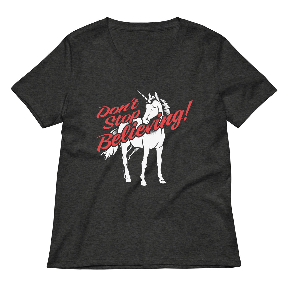 Don't Stop Believing Unicorn Women's V-Neck Tee product image 1