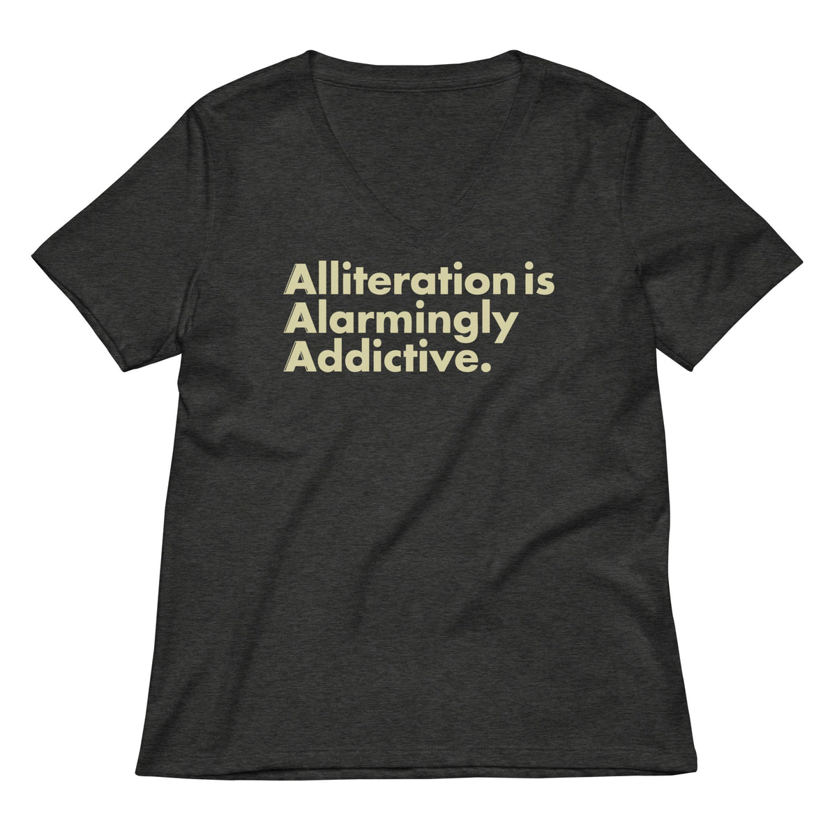 Alliteration Is Alarmingly Addictive Women's V-Neck Tee product image 3