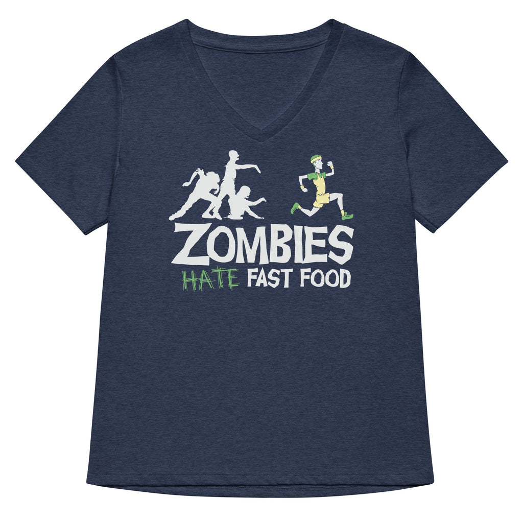 Zombies Hate Fast Food Women's V-Neck Tee product image 1