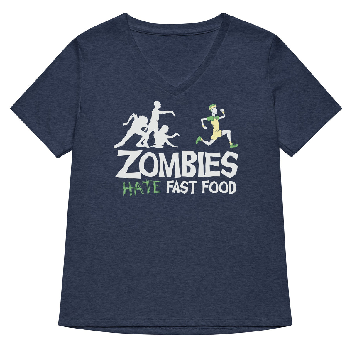 Zombies Hate Fast Food Women's V-Neck Tee product image 1