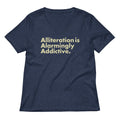 Alliteration Is Alarmingly Addictive Women's V-Neck Tee product image 1