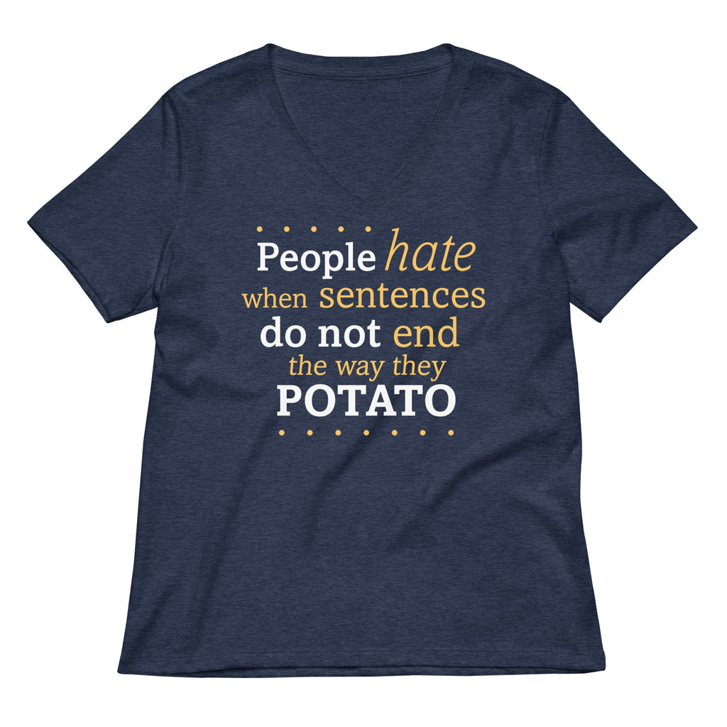 Sentences That End In Potato Women's V-Neck Tee product image 2