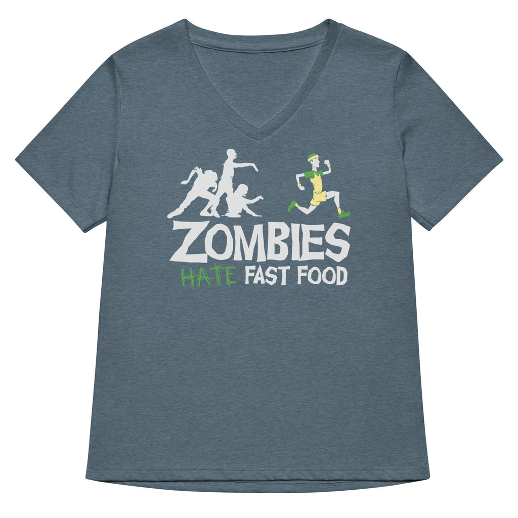 Zombies Hate Fast Food Women's V-Neck Tee product image 4