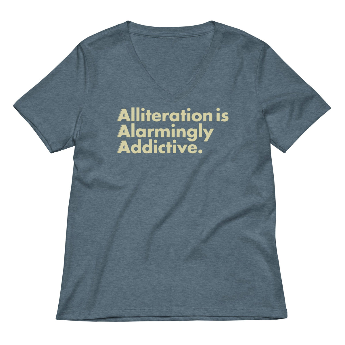Alliteration Is Alarmingly Addictive Women's V-Neck Tee product image 4