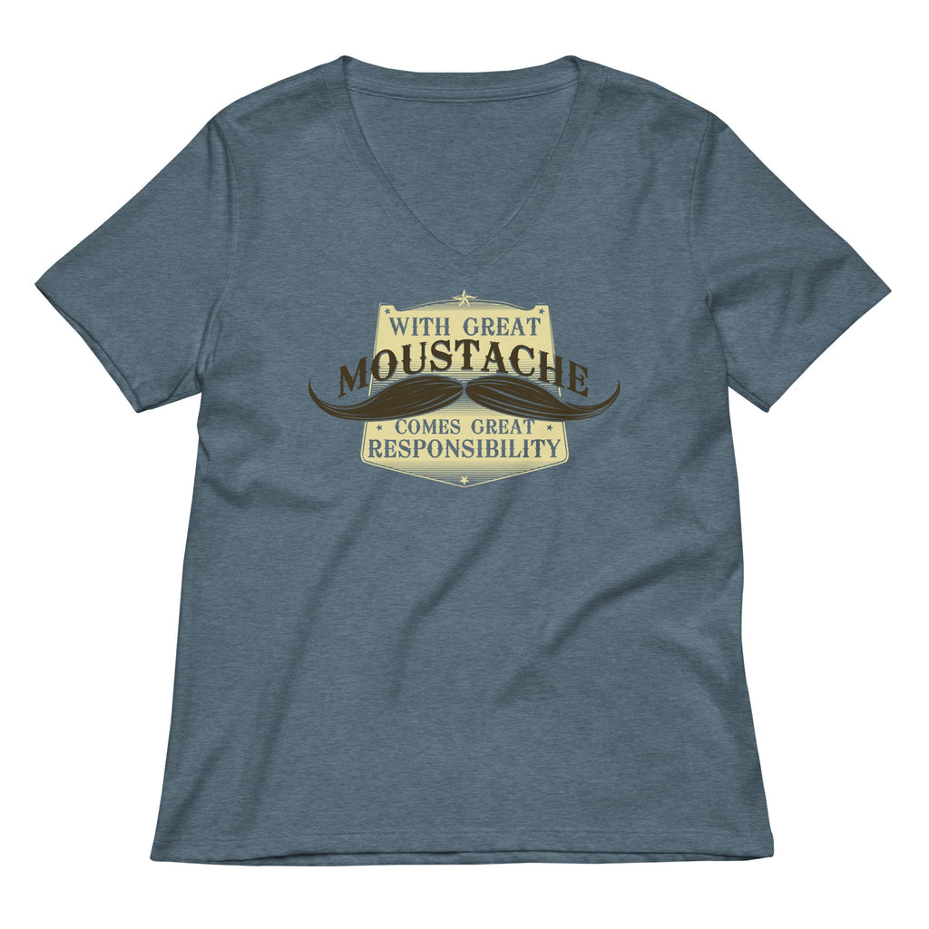 With Great Moustache Women's V-Neck Tee product image 1
