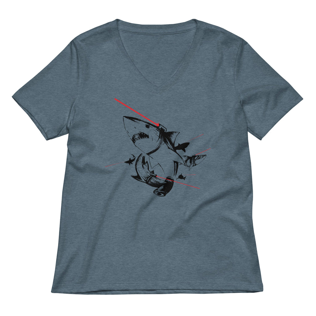 Sharks With Lasers Women's V-Neck Tee product image 2