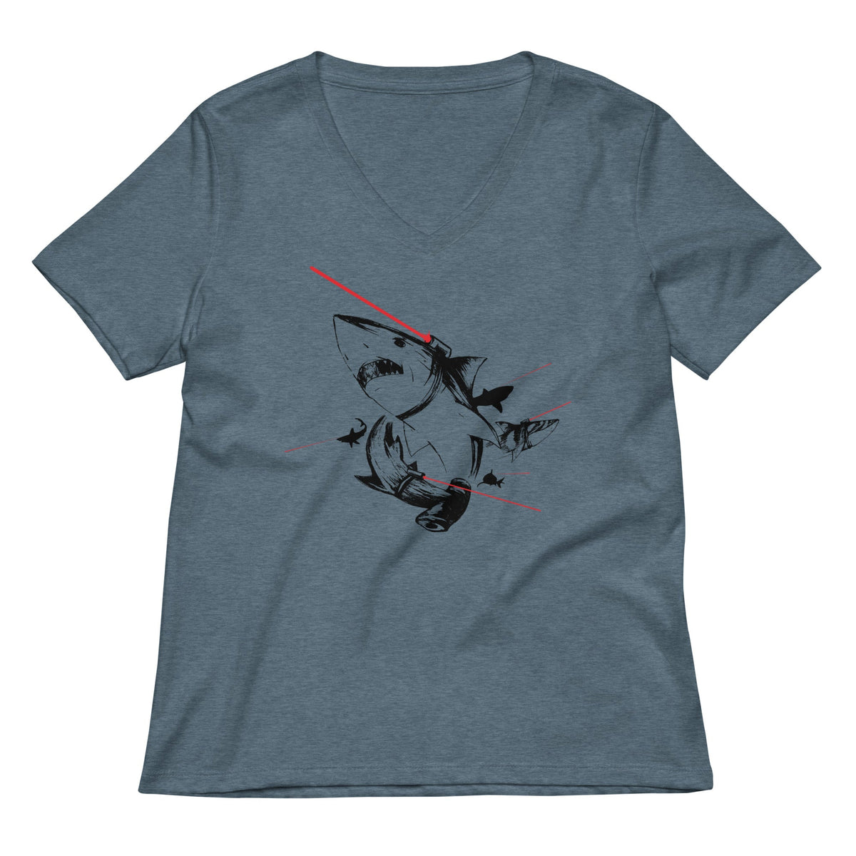 Sharks With Lasers Women's V-Neck Tee product image 2