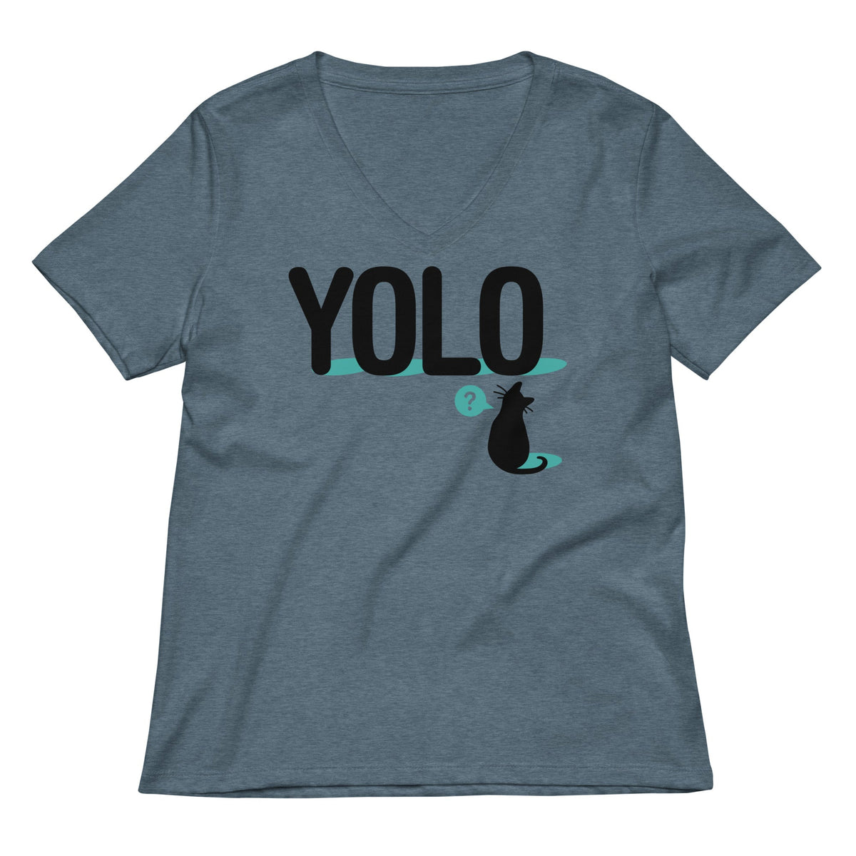 YOLO Cat Women's V-Neck Tee product image 3