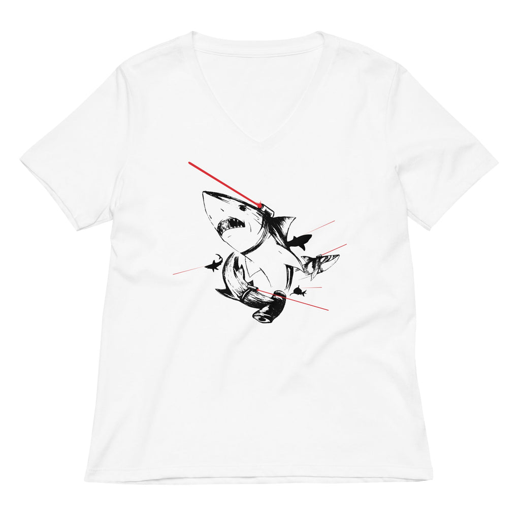 Sharks With Lasers Women's V-Neck Tee product image 3