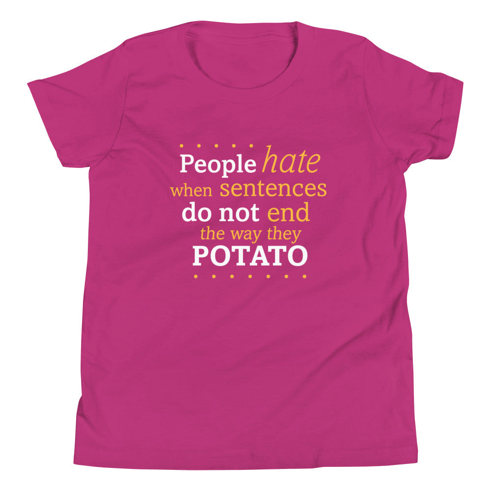 Sentences That End In Potato Kid's Youth Tee product image 7