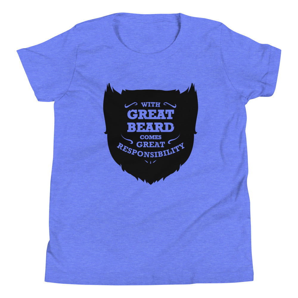 With Great Beard Comes Responsibility Kid's Youth Tee product image 3