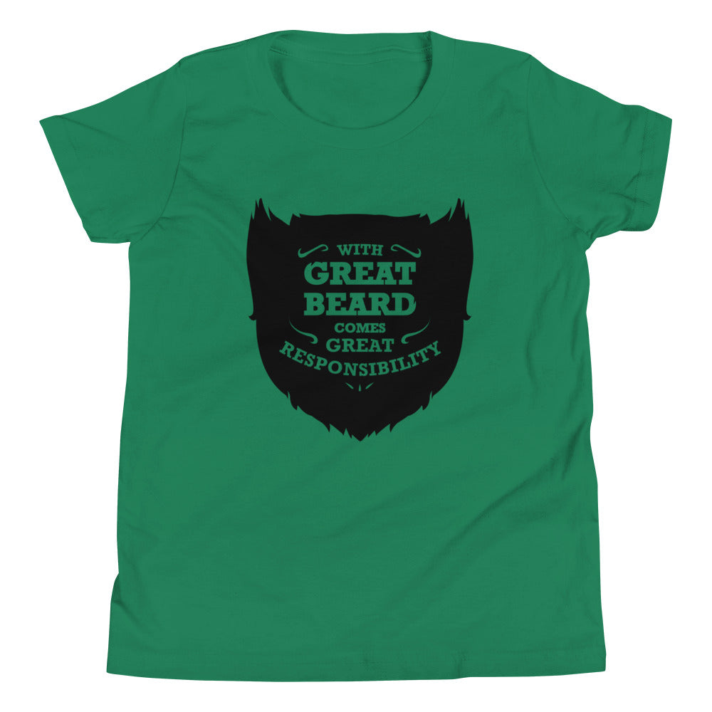 With Great Beard Comes Responsibility Kid's Youth Tee product image 2