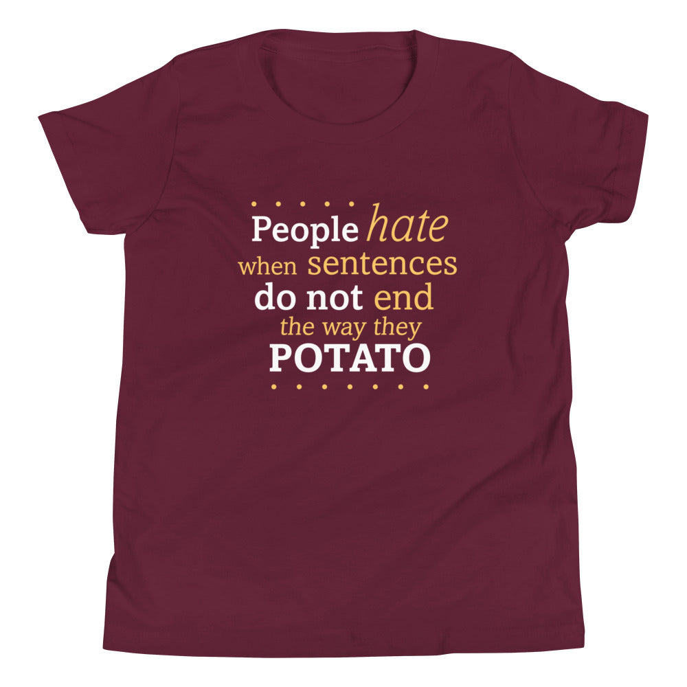 Sentences That End In Potato Kid's Youth Tee product image 3