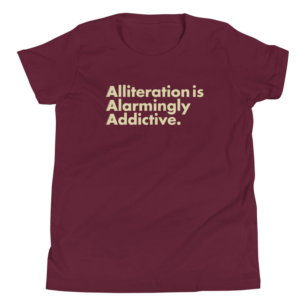 Alliteration Is Alarmingly Addictive Kid's Youth Tee product image 3