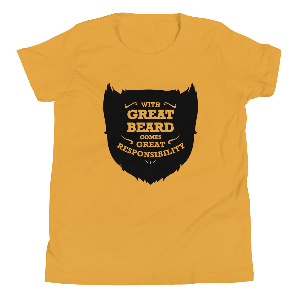 With Great Beard Comes Responsibility Kid's Youth Tee product image 4
